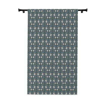 Blackout Window Curtain inspired by William Morris (1 Piece) - Pimpernel Collection (Slate)
