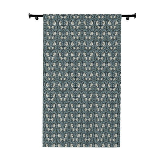 Blackout Window Curtain inspired by William Morris (1 Piece) - Pimpernel Collection (Slate)