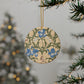 Ceramic Christmas Ornaments inspired by William Morris - Blue Iris Collection - Double Sided Print: 1pc, 3pcs, 5pcs, 10pcs