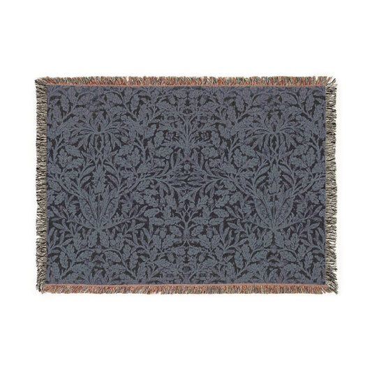 woven-cotton-blanket-william-morris-acorns-oak-leaves-smoky-blue-1