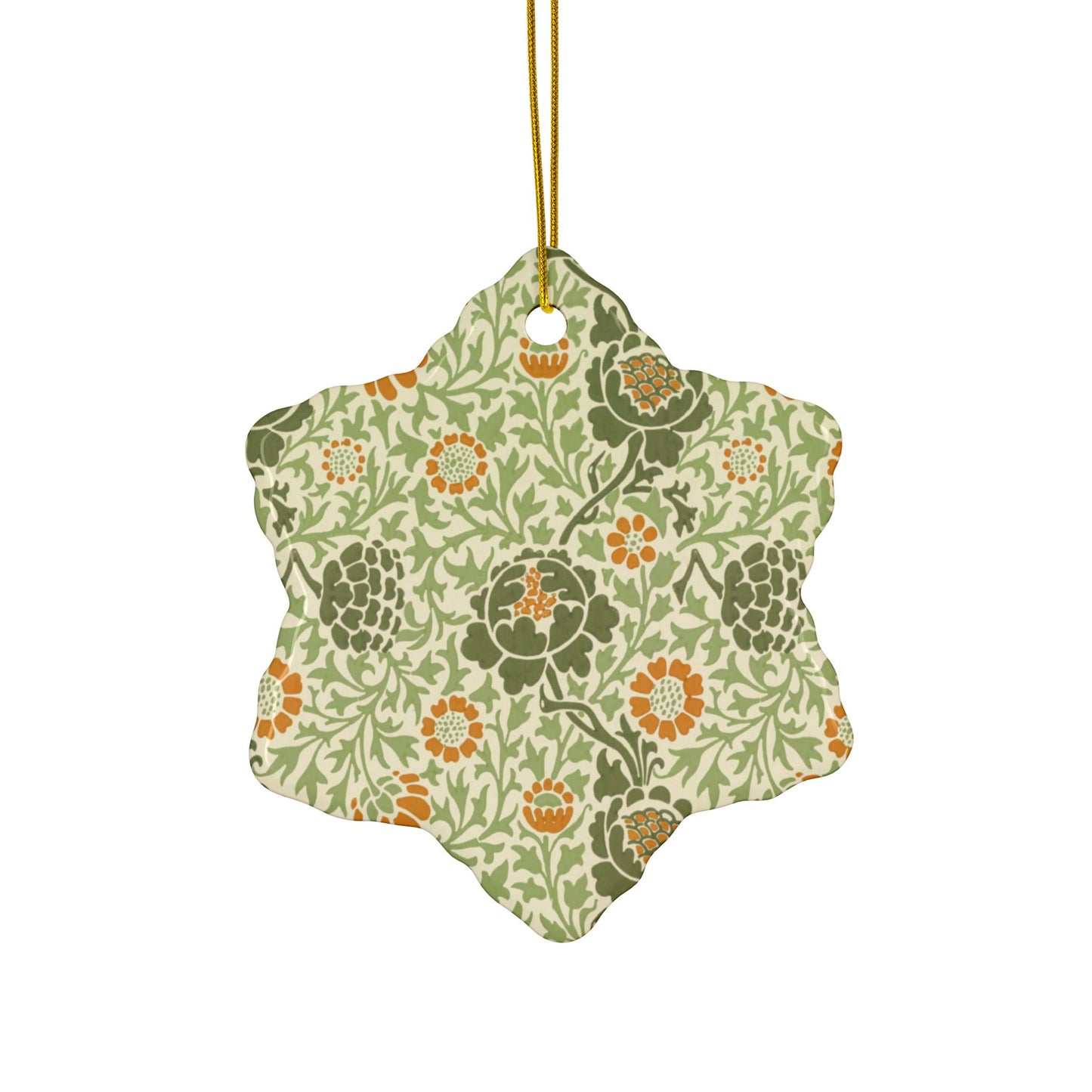 Ceramic Christmas Ornaments inspired by William Morris - Grafton Collection - Double Sided Print: 1pc, 3pcs, 5pcs, 10pcs