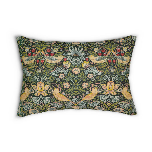 william-morris-co-spun-poly-lumbar-cushion-and-cushion-cover-strawberry-thief-collection-ebony-1