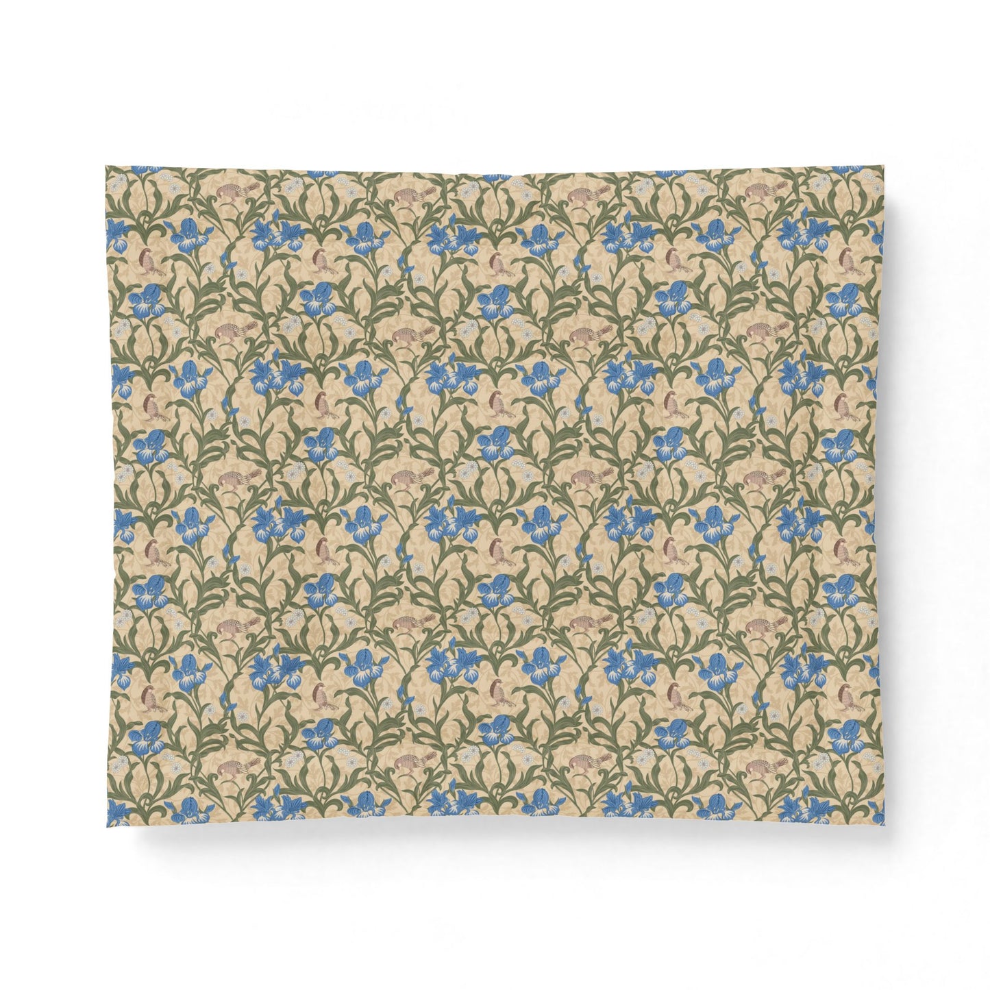 Cotton Comforter inspired by William Morris - Blue Iris Collection