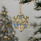 Ceramic Christmas Ornaments inspired by William Morris - Blue Iris Collection - Double Sided Print: 1pc, 3pcs, 5pcs, 10pcs