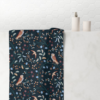 Bath Towel inspired by William Morris - Newill Collection (Night)