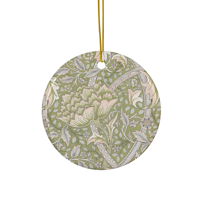 Ceramic Christmas Ornaments inspired by William Morris - Windrush Collection (Brook) - Double Sided Print: 1pc, 3pcs, 5pcs, 10pcs