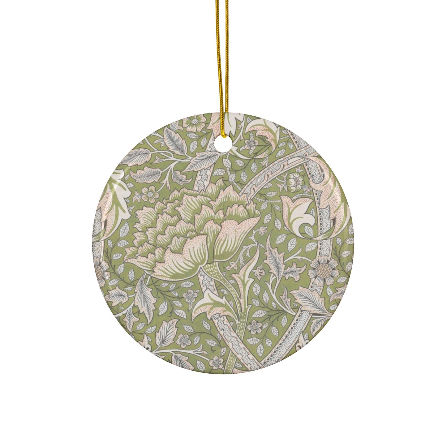 Ceramic Christmas Ornaments inspired by William Morris - Windrush Collection (Brook) - Double Sided Print: 1pc, 3pcs, 5pcs, 10pcs