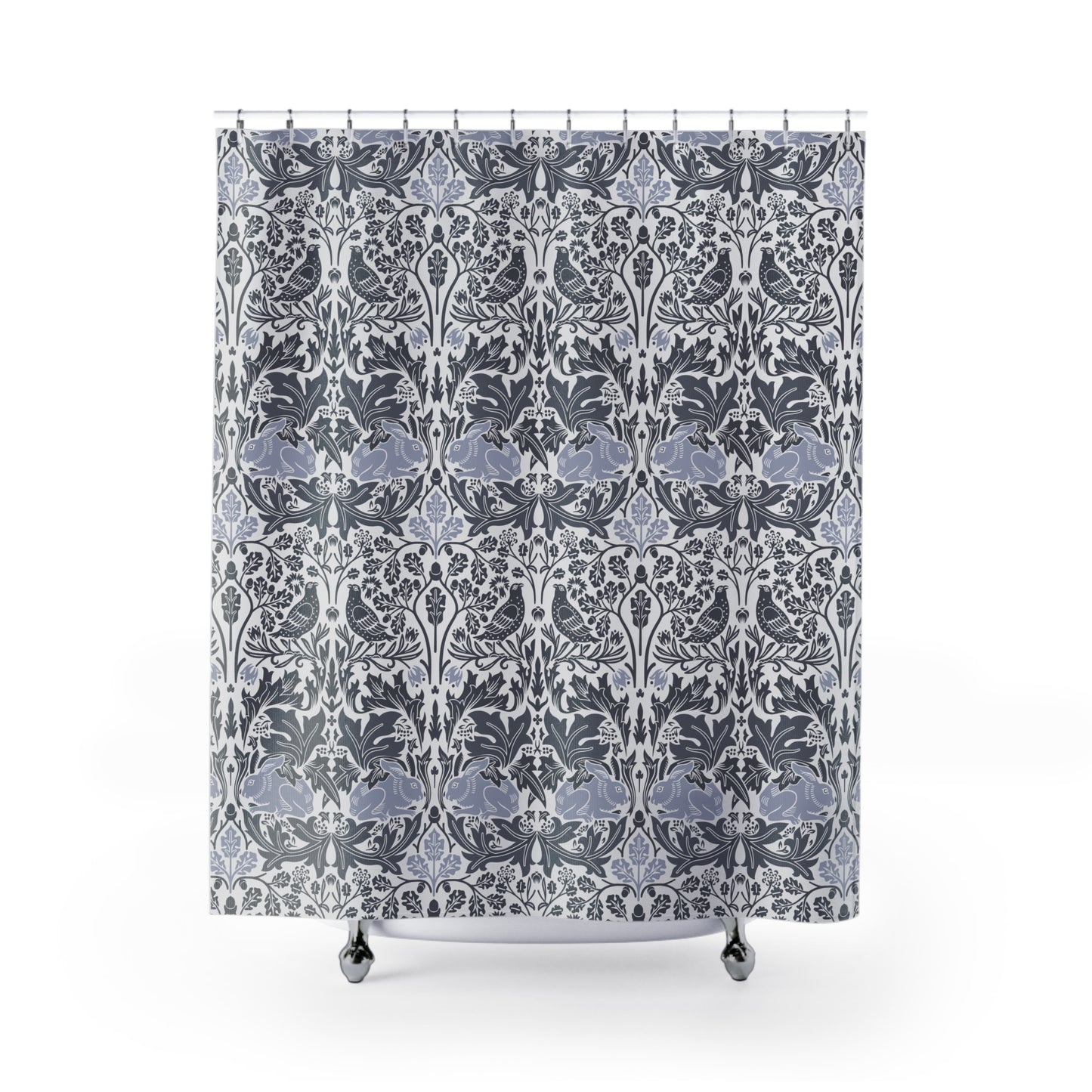Shower Curtain inspired by William Morris - Brer Rabbit Collection (Grey)