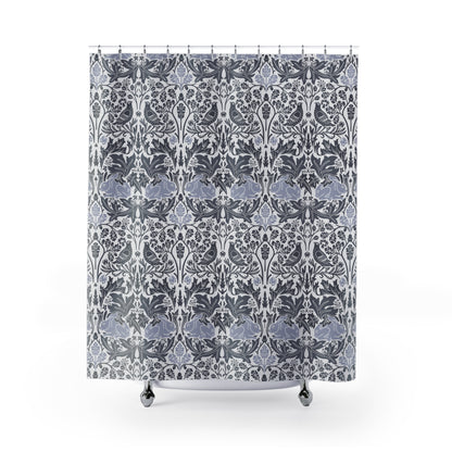 Shower Curtain inspired by William Morris - Brer Rabbit Collection (Grey)