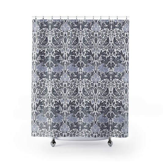 Shower Curtain inspired by William Morris - Brer Rabbit Collection (Grey)
