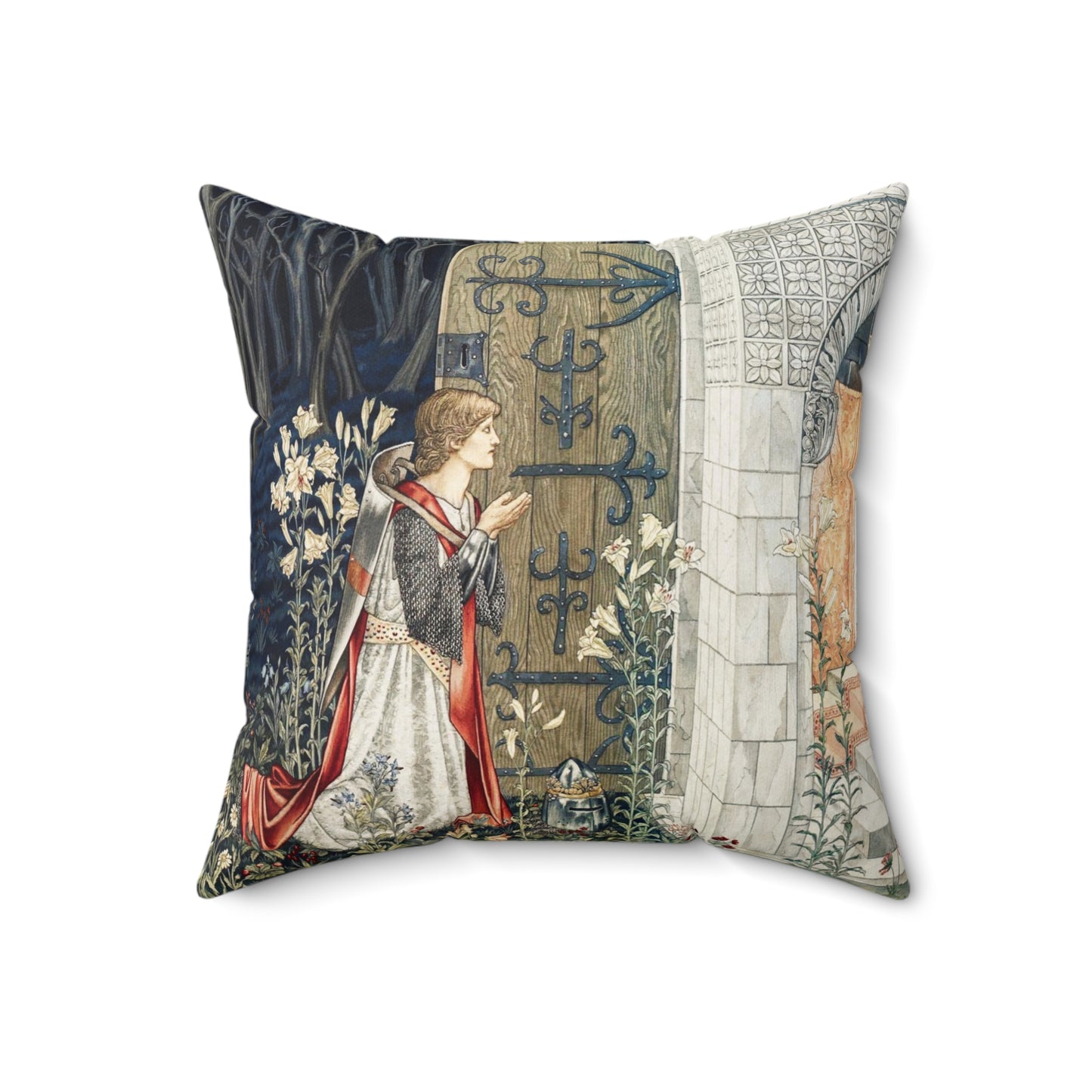 Faux Suede Cushion inspired by William Morris -