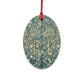 Wooden Christmas Ornaments inspired by William Morris - Melsetter Collection (Evergreen Teal)