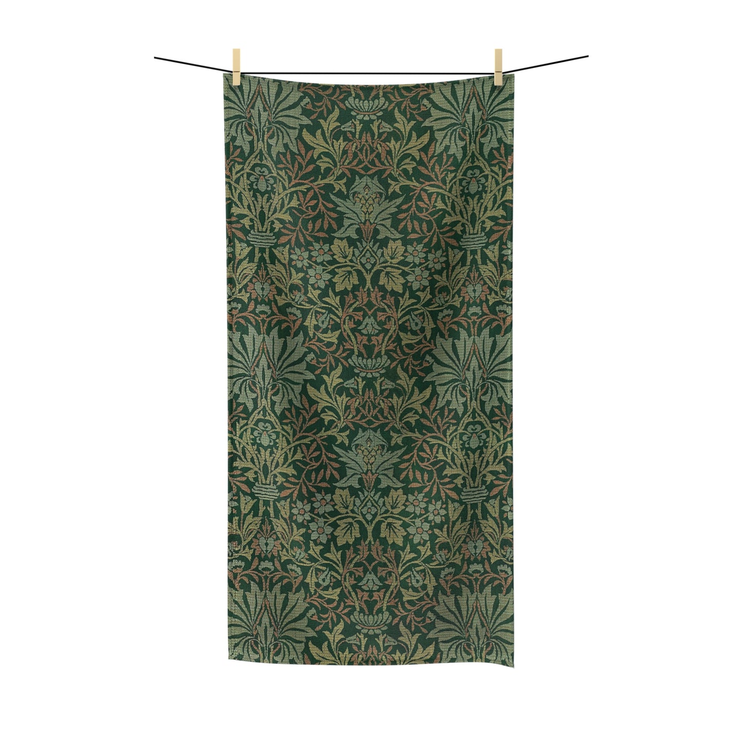 Luxury Polycotton Towel inspired by William Morris - Flower Garden Collection