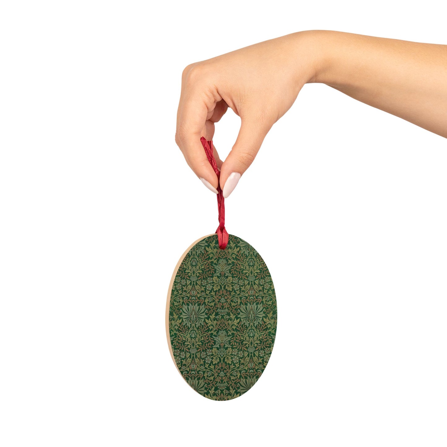 Wooden Christmas Ornaments inspired by William Morris - Flower Garden Collection