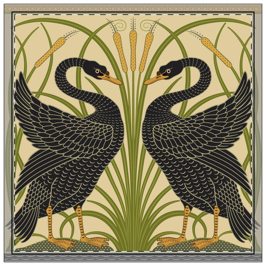 Table Napkins inspired by William Morris Napkins - Black Swan Collection (Cygnus Aatratus)