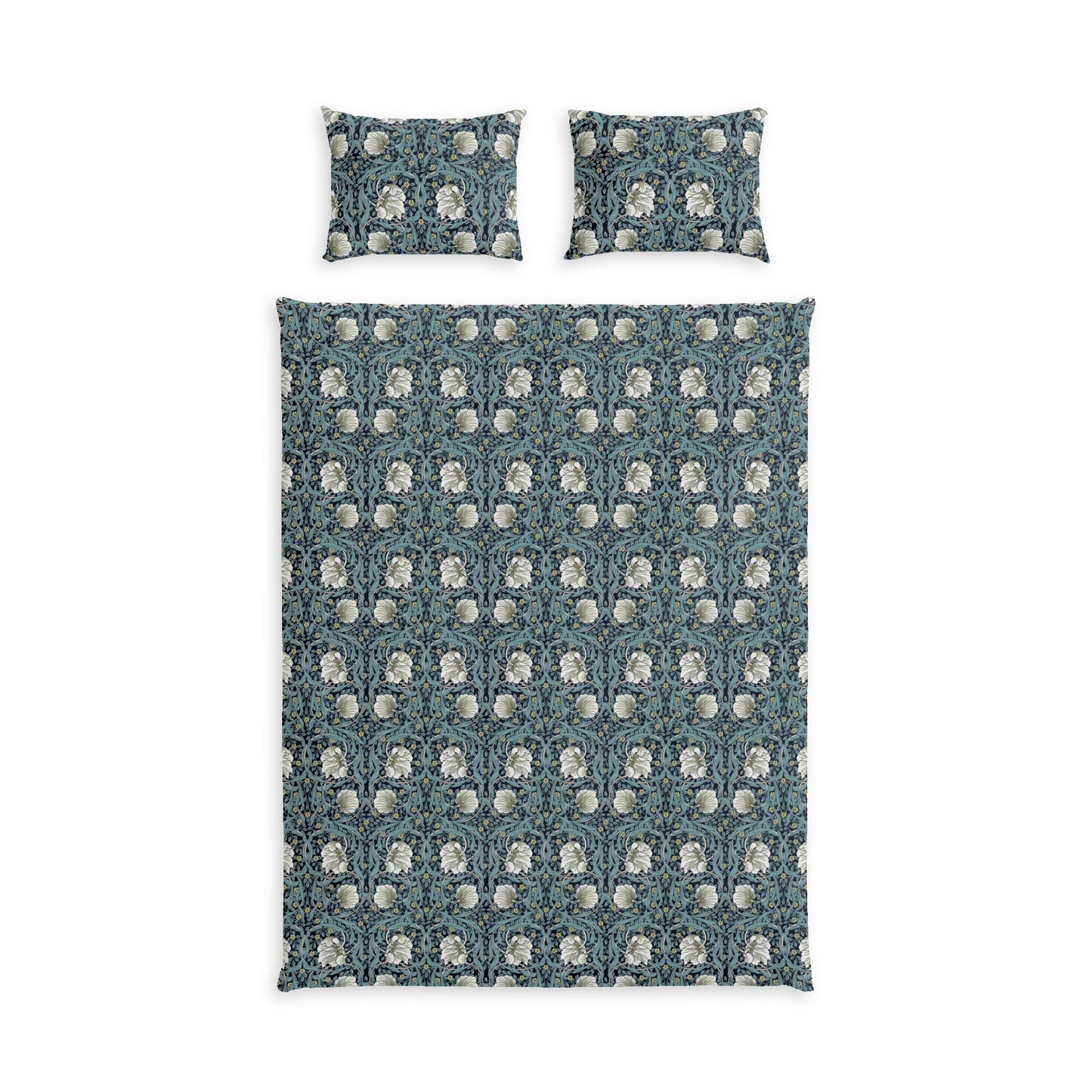 Cotton Bedding Set inspired by William Morris - Pimpernel Collection (Slate)