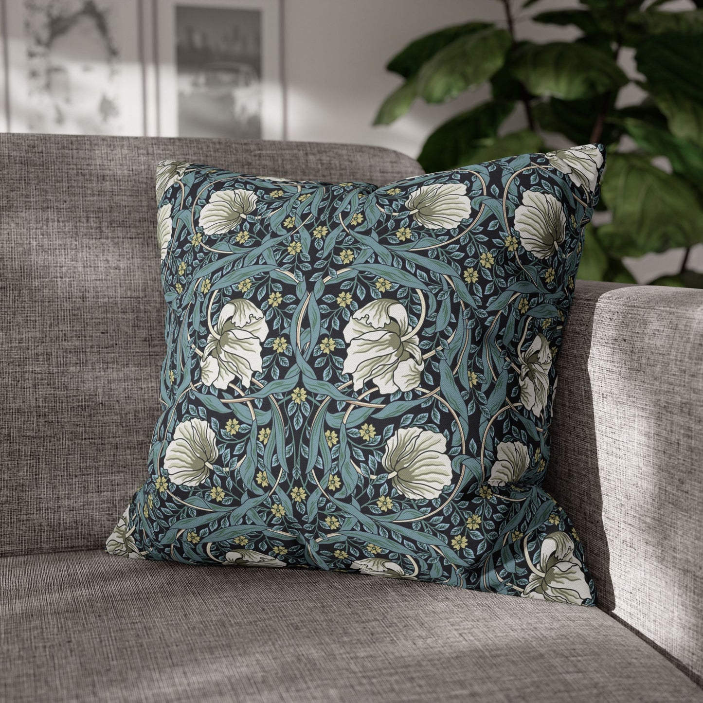 Cushion Cover inspired by William Morris - Pimpernel Collection (Slate)