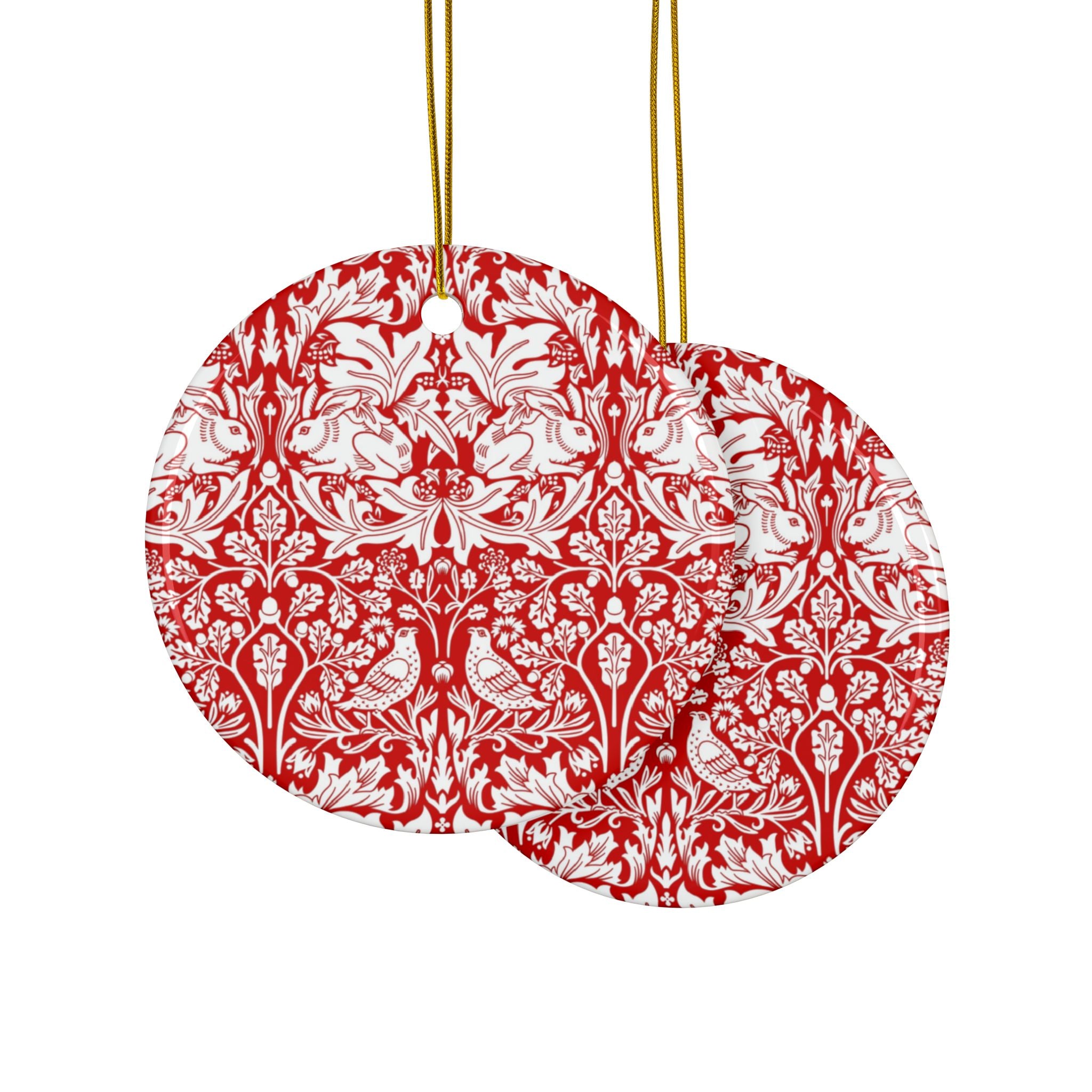 Christmas Ornaments William Morris - Brer Rabbit (Red) - 1, 3, 5