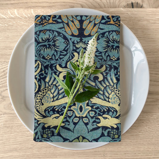 cotton-twill-napkin-by-william-morris-peacock-dragon-collection-1