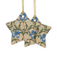 Ceramic Christmas Ornaments inspired by William Morris - Blue Iris Collection - Double Sided Print: 1pc, 3pcs, 5pcs, 10pcs