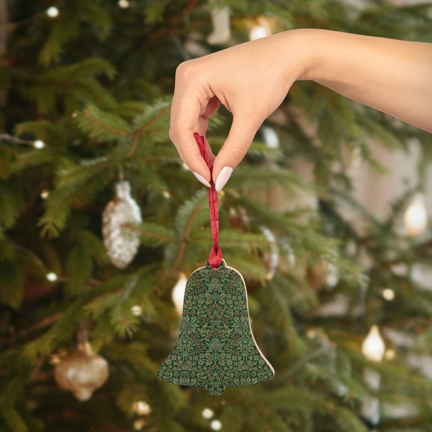 Wooden Christmas Ornaments inspired by William Morris - Flower Garden Collection