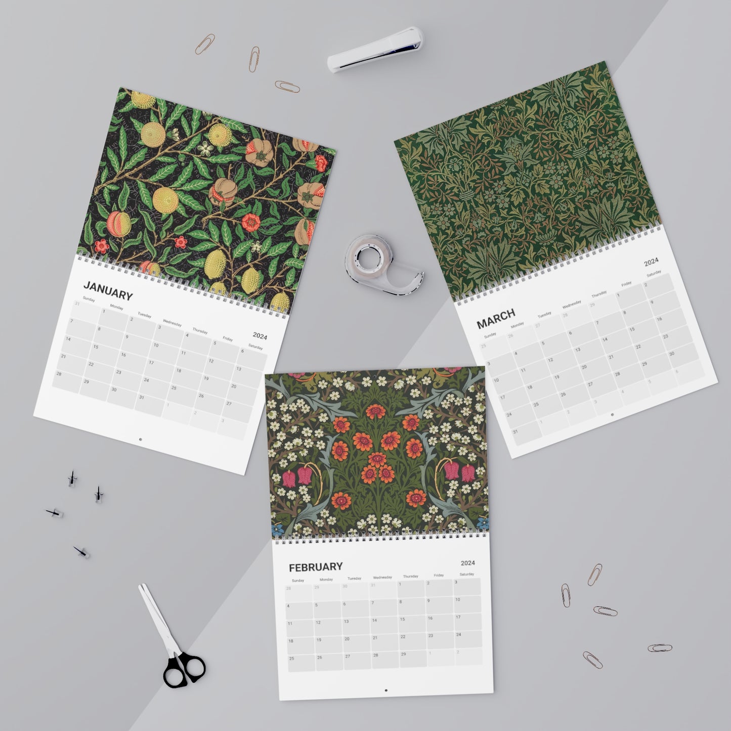 William Morris & Co Wall Calendar - Green (2024)