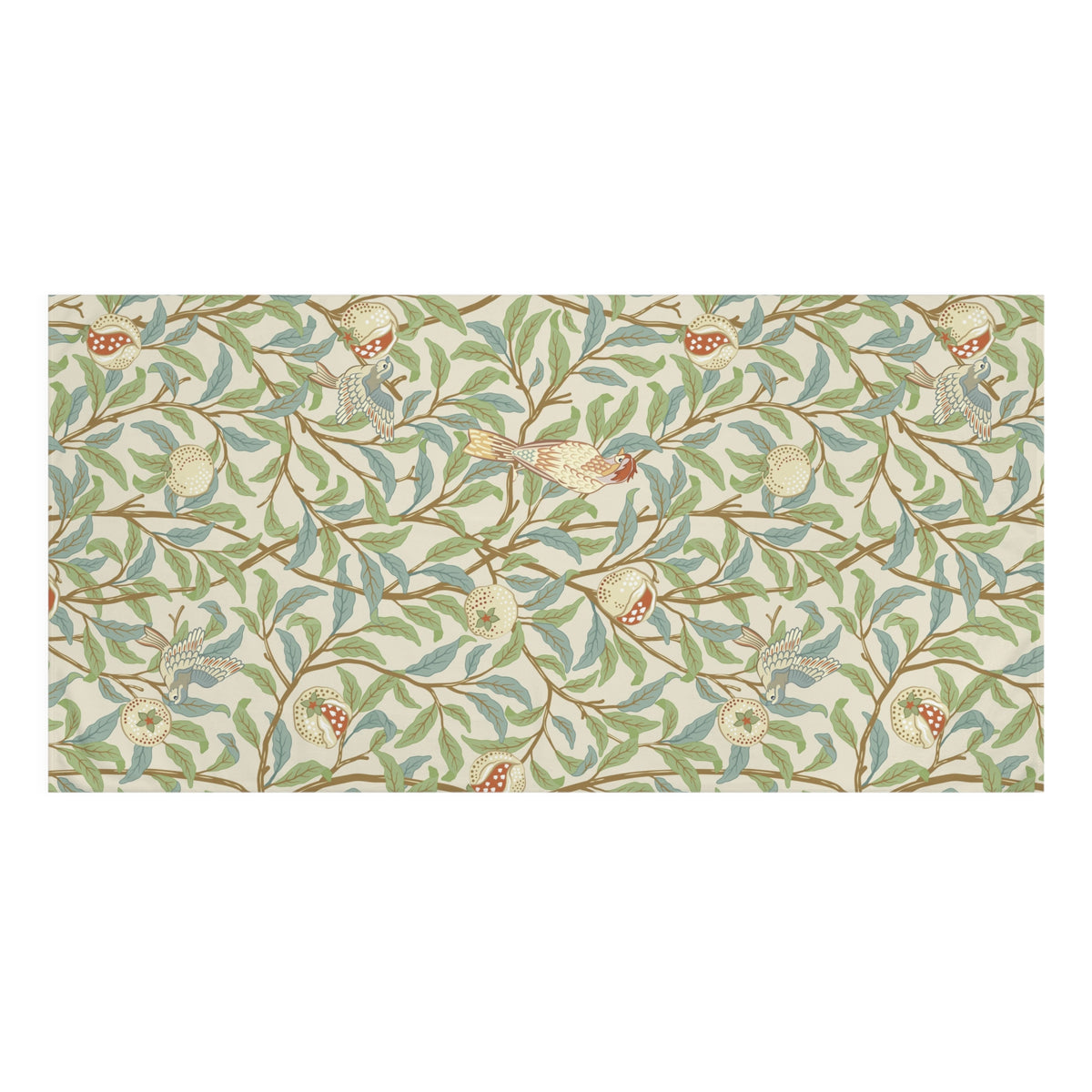 Bath Towel inspired by William Morris - Bird & Pomegranate Collection (Parchment)