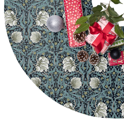 Christmas Tree Skirt inspired by William Morris - Pimpernel Collection (Slate)
