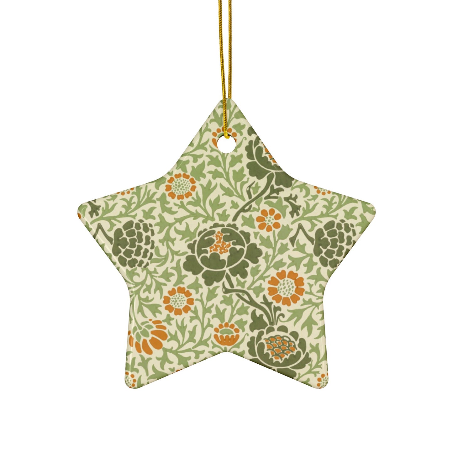 Ceramic Christmas Ornaments inspired by William Morris - Grafton Collection - Double Sided Print: 1pc, 3pcs, 5pcs, 10pcs
