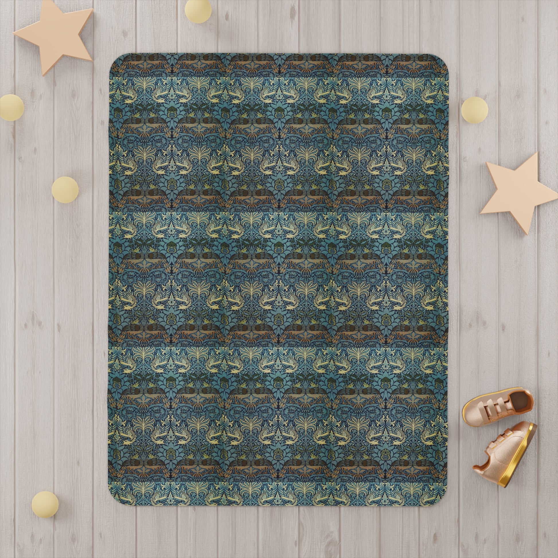 toddler-blanket-by-william-morris-peacock-dragon-collection-5