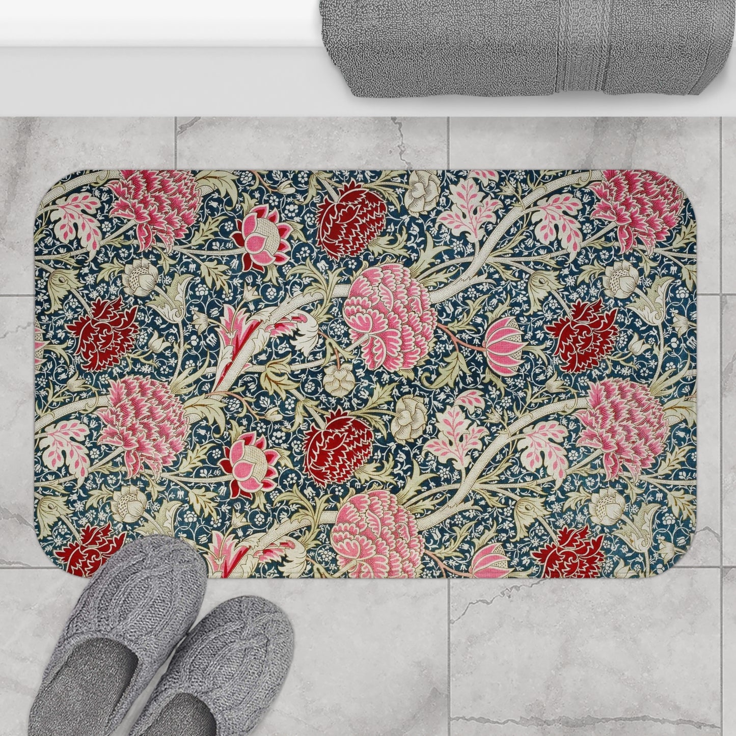 Microfibre Bath Mat inspired by William Morris - Cray Collection