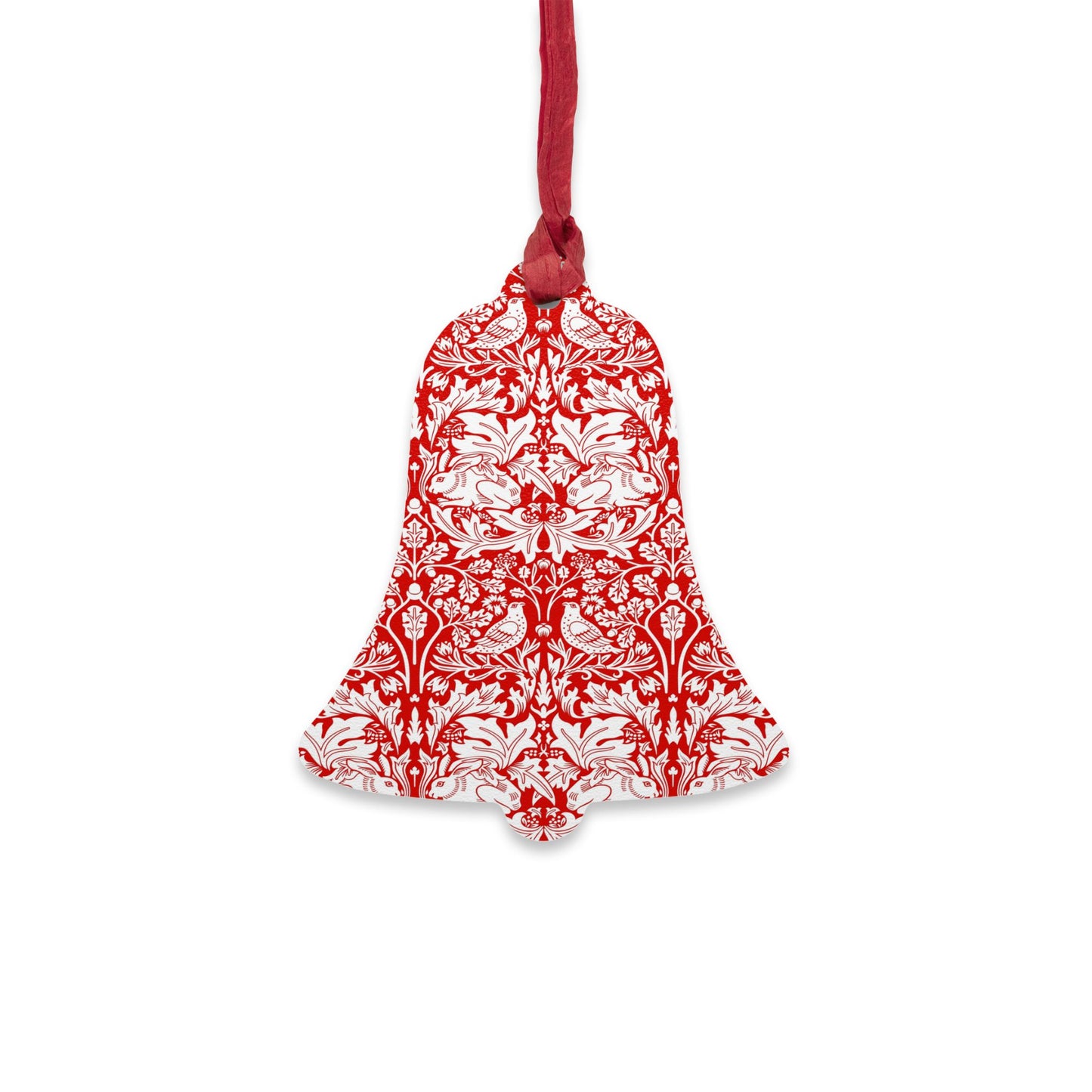 Wooden Christmas Ornaments inspired by William Morris - Brer Rabbit Collection (Red)