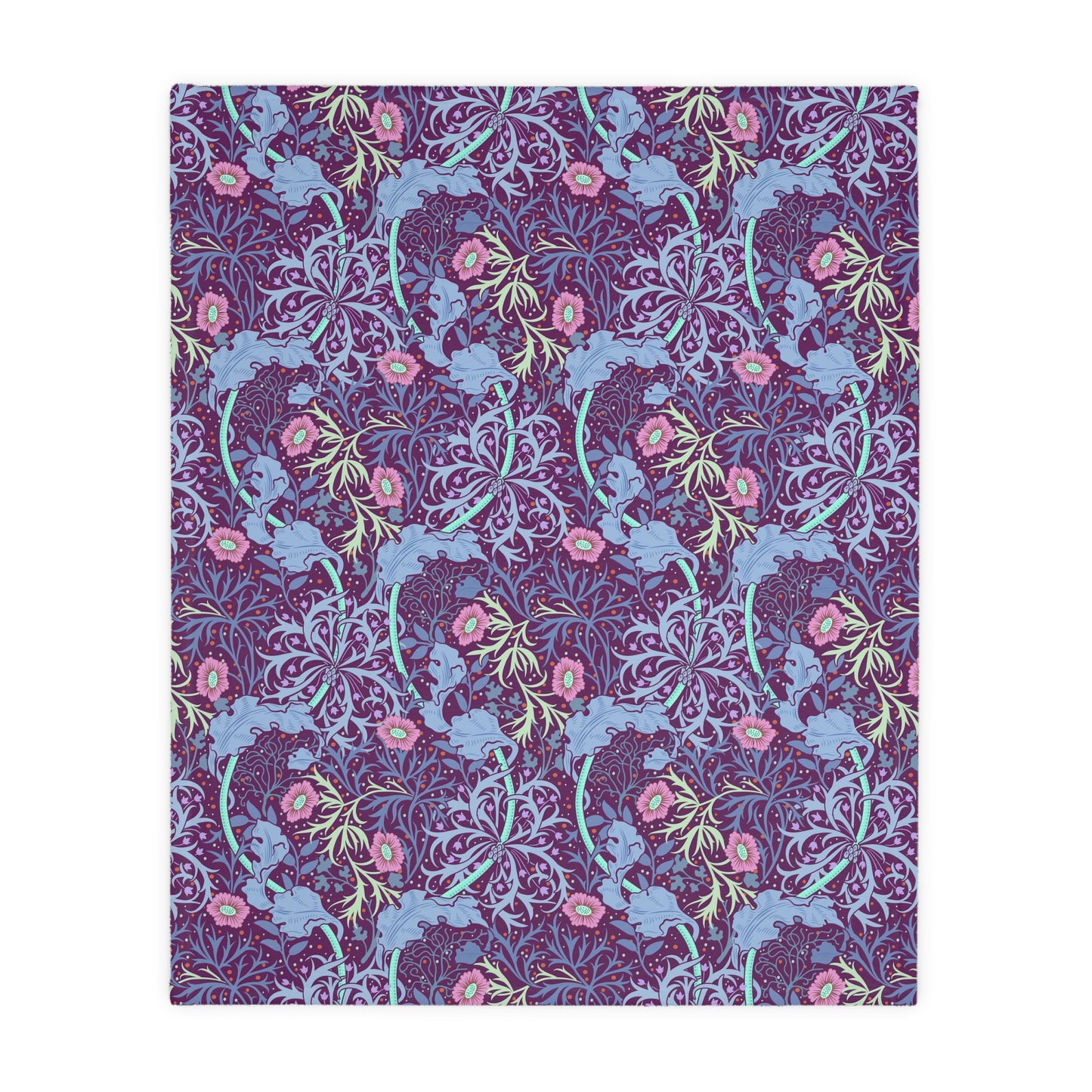 william-morris-co-luxury-velveteen-minky-blanket-two-sided-print-seaweed-collection-15