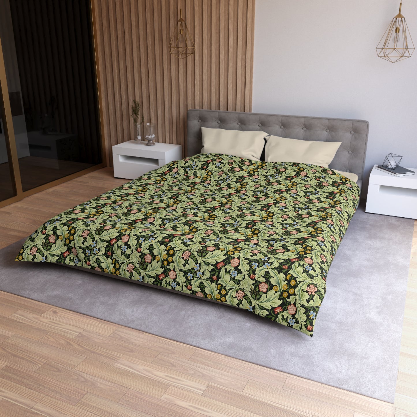 Duvet Cover inspired by William Morris - Leicester Collection (Green)