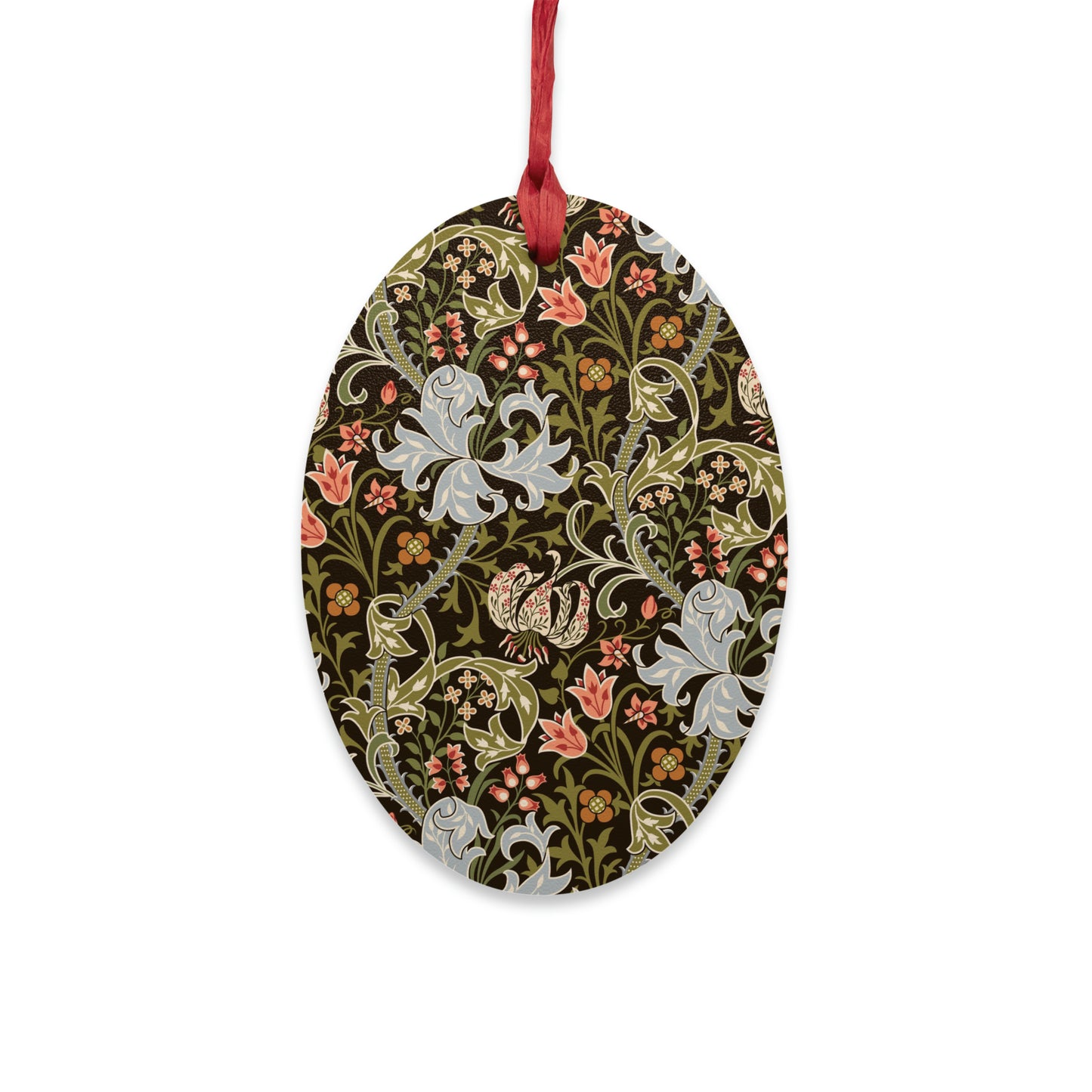 Wooden Christmas Ornaments inspired by William Morris -