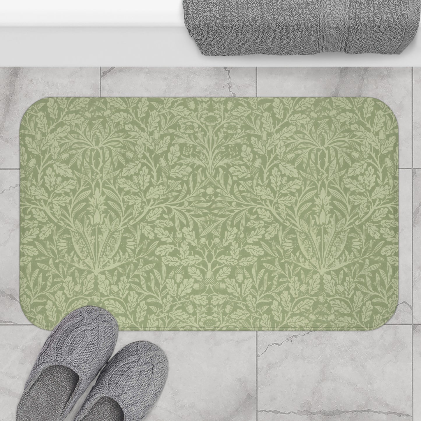 microfibre-bath-mat-by-william-morris-acorns-oak-leaves-green-6