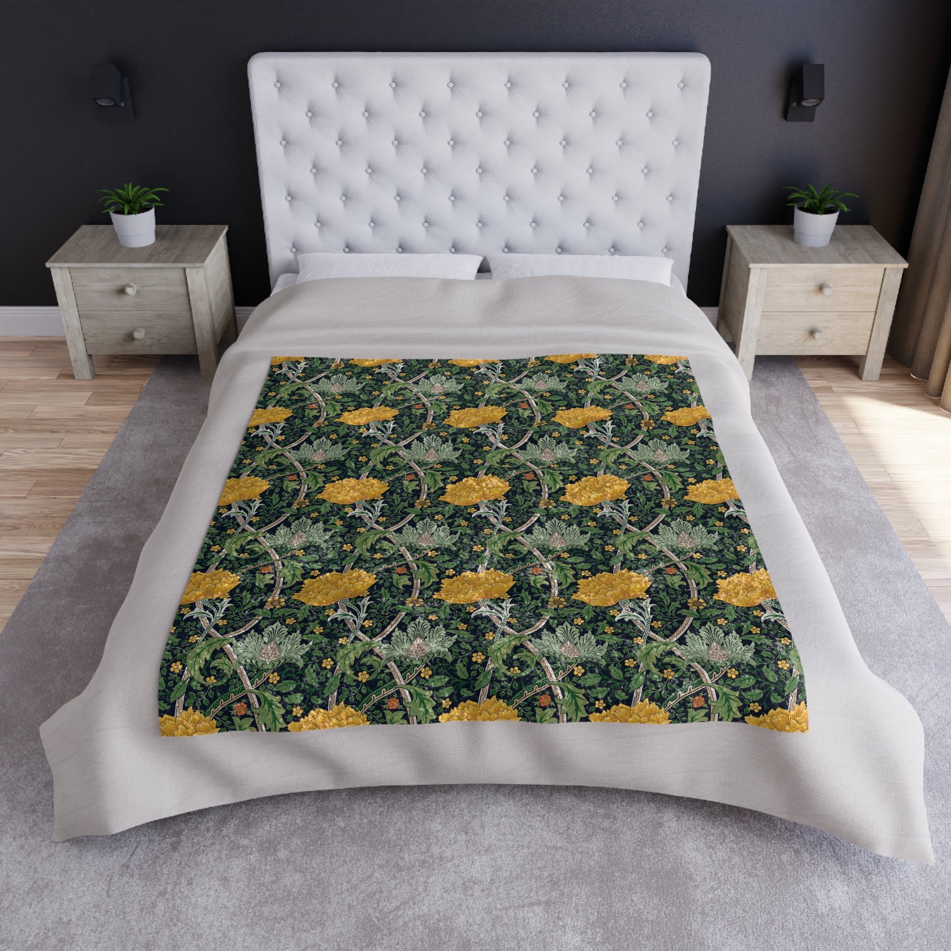 william-morris-co-lush-crushed-velvet-blanket-chrysanthemum-collection-yellow-5