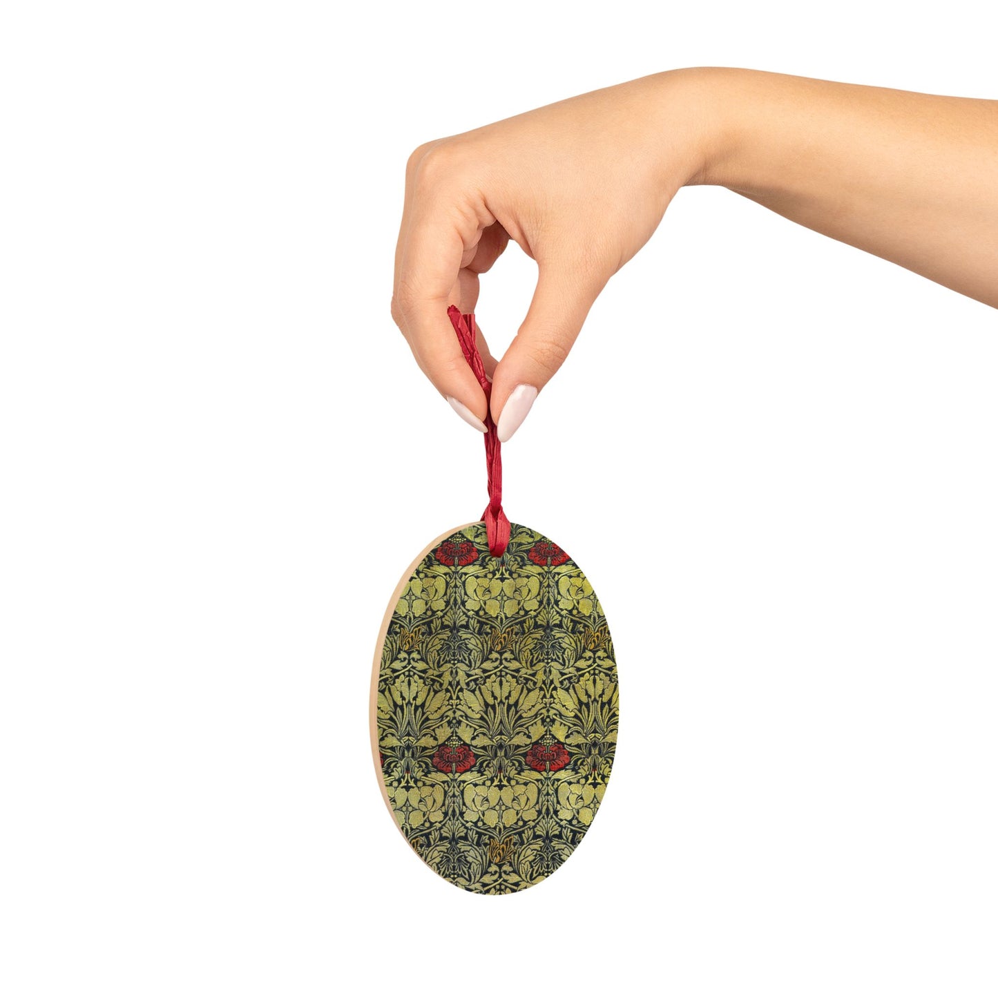 Wooden Christmas Ornaments inspired by William Morris - Tulip & Rose Collection