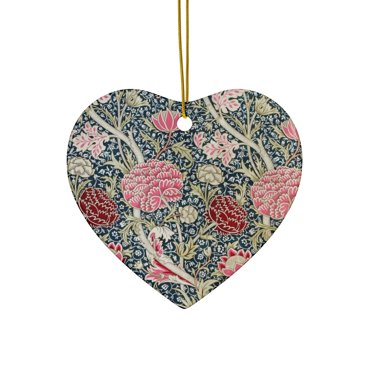 Ceramic Christmas Ornaments inspired by William Morris - Cray Collection - Double Sided Print: 1pc, 3pcs, 5pcs, 10pcs