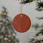 Ceramic Christmas Ornaments inspired by William Morris - Acorn & Oak Leaves (Rust) Collection - Double Sided Print: 1pc, 3pcs, 5pcs, 10pcs