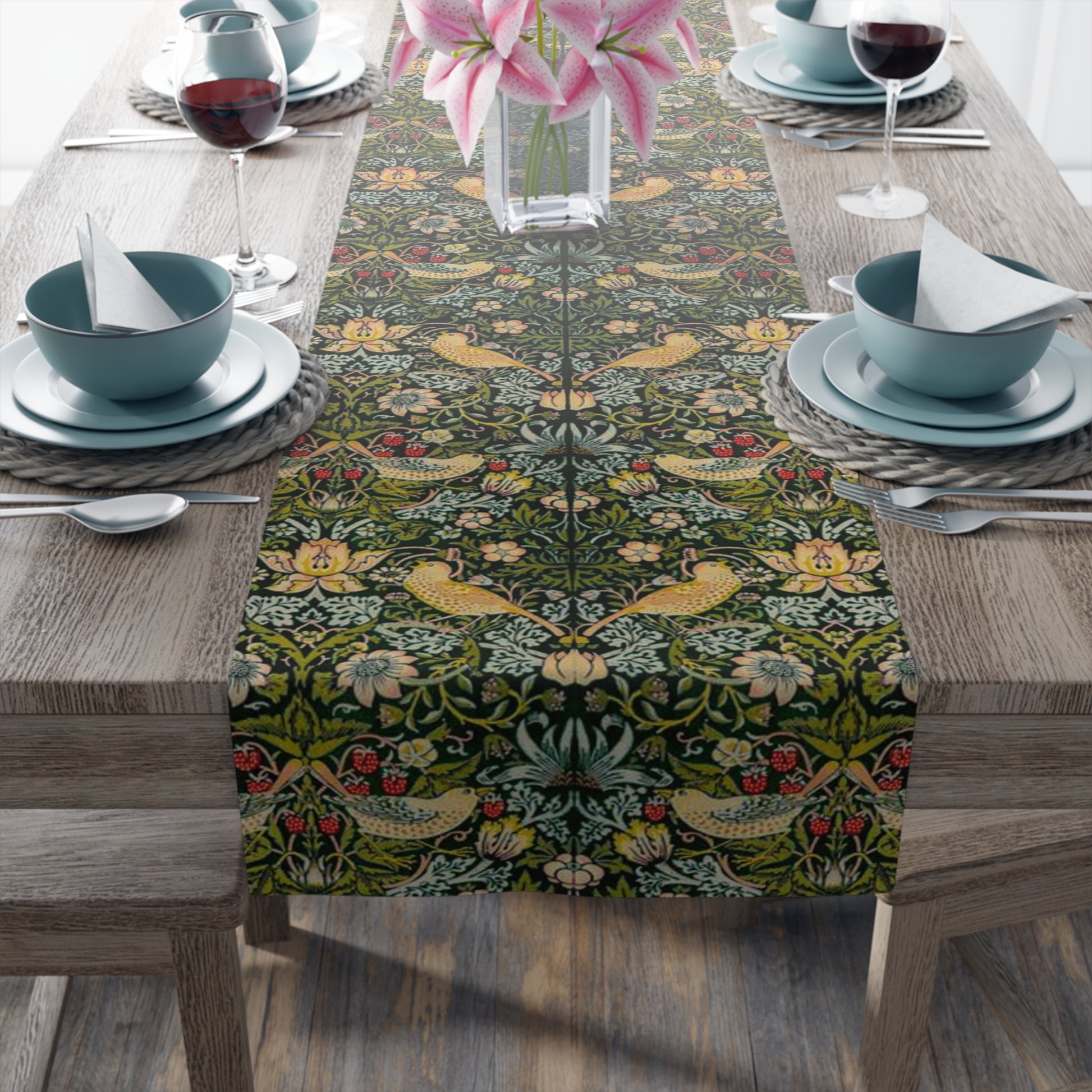 william-morris-co-table-runner-strawberry-thief-collection-ebony-4