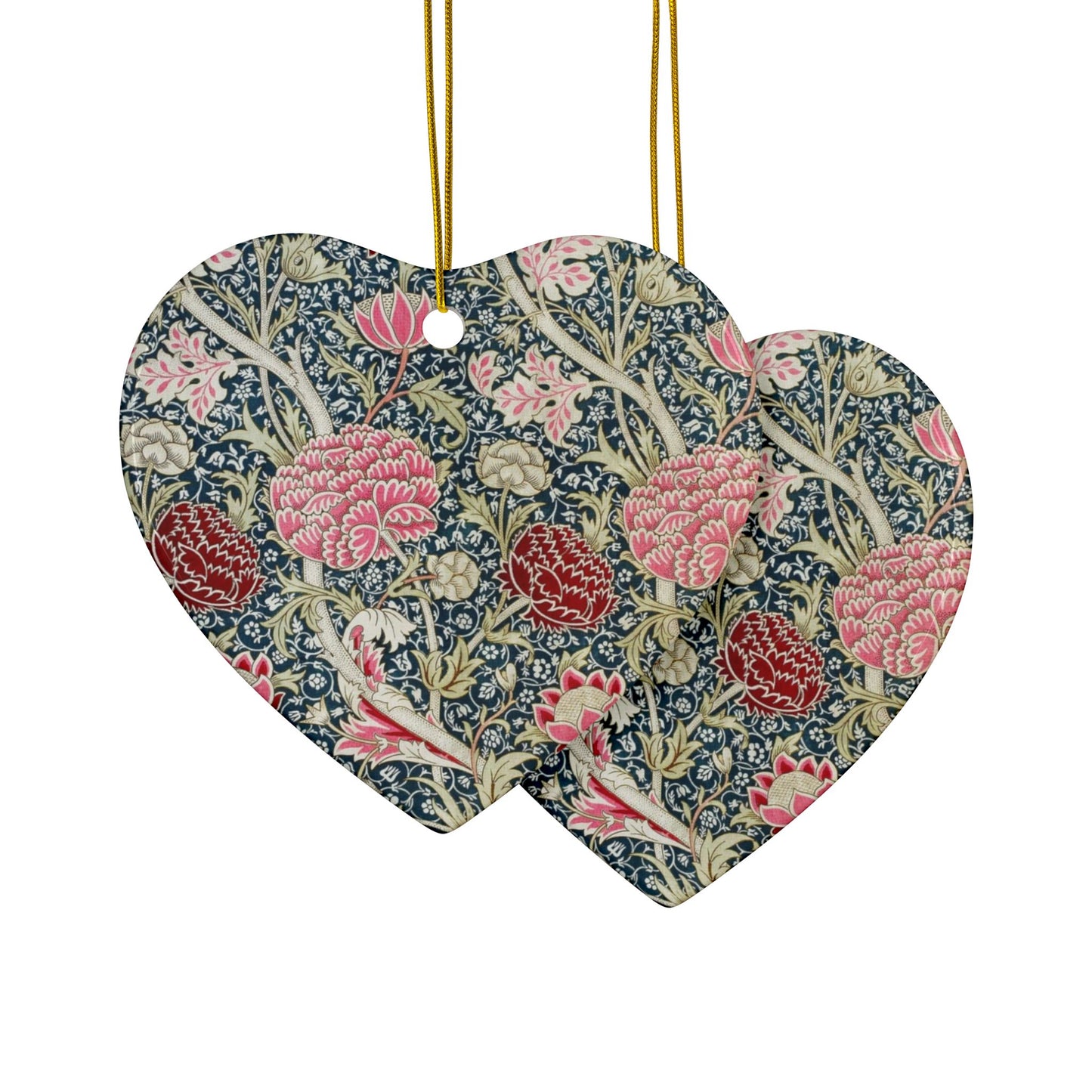 Ceramic Christmas Ornaments inspired by William Morris - Cray Collection - Double Sided Print: 1pc, 3pcs, 5pcs, 10pcs