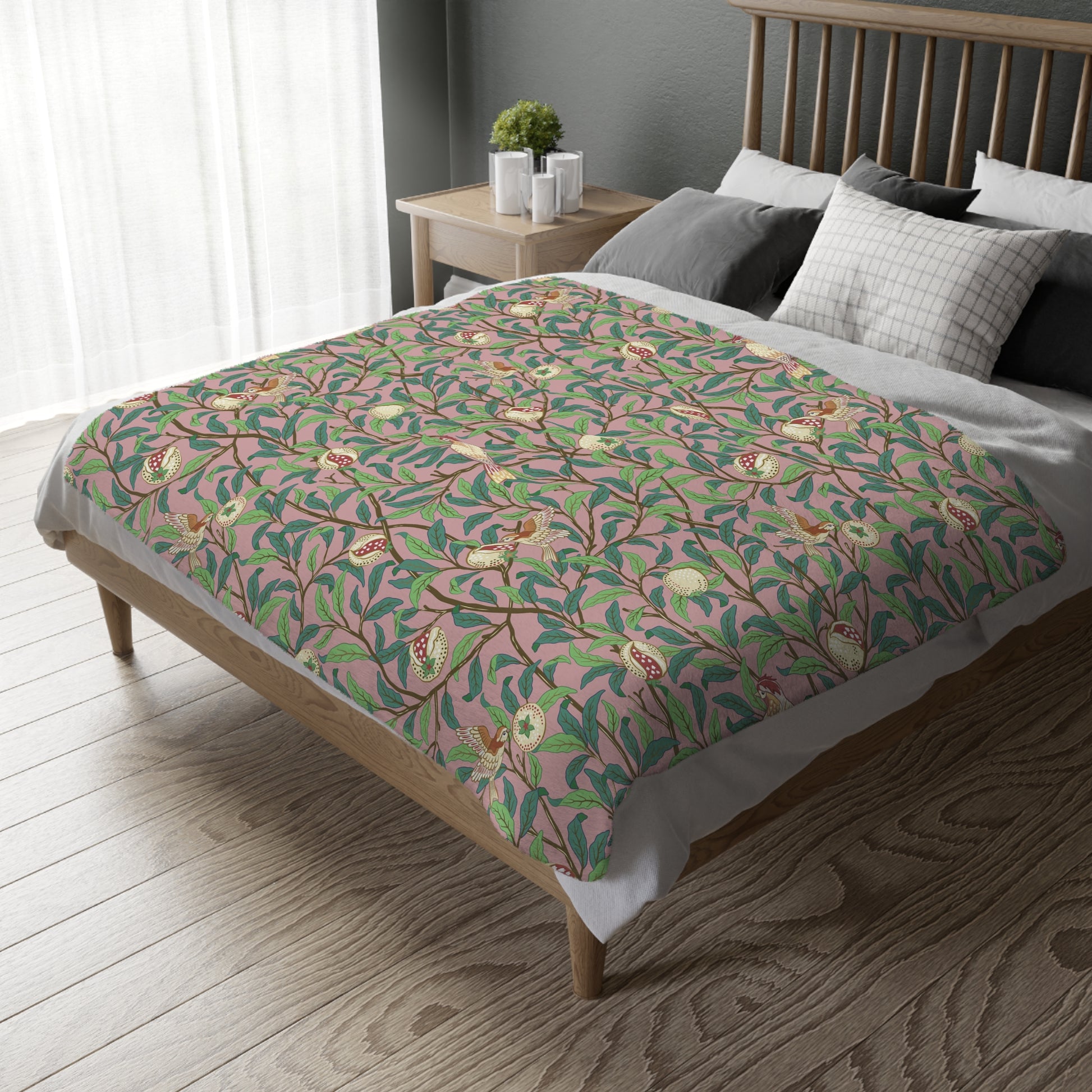 william-morris-co-luxury-velveteen-minky-blanket-two-sided-print-bird-and-pomegranate-collection-rosella-parchment-16