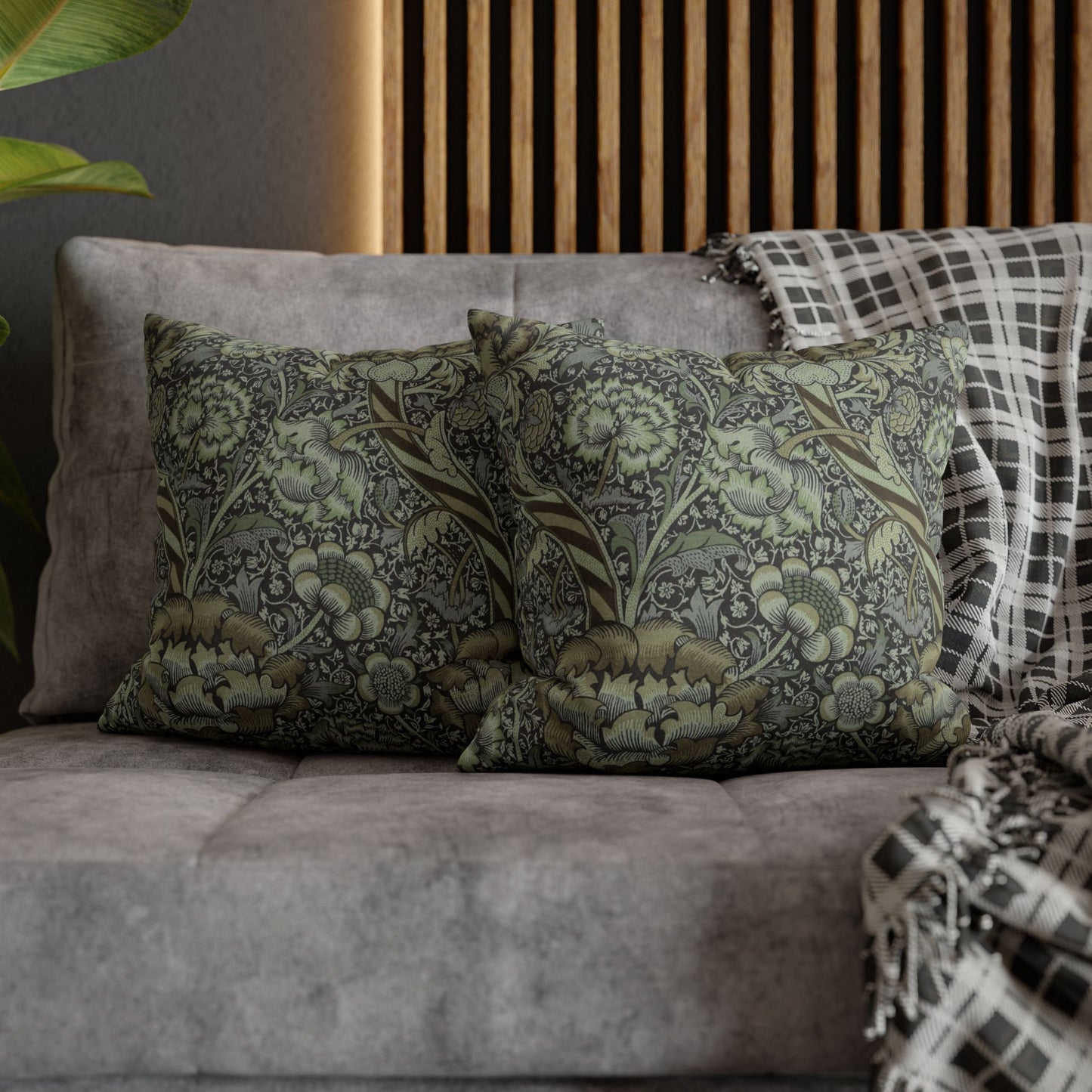 Cushion Cover inspired by William Morris - Wandle Collection (Grey)