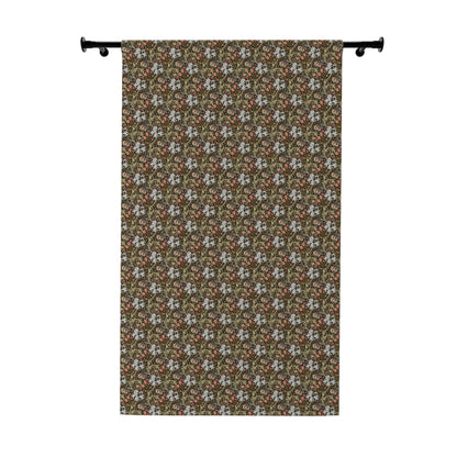 Blackout Window Curtain inspired by William Morris (1 Piece) - Golden Lily Collection (Midnight)