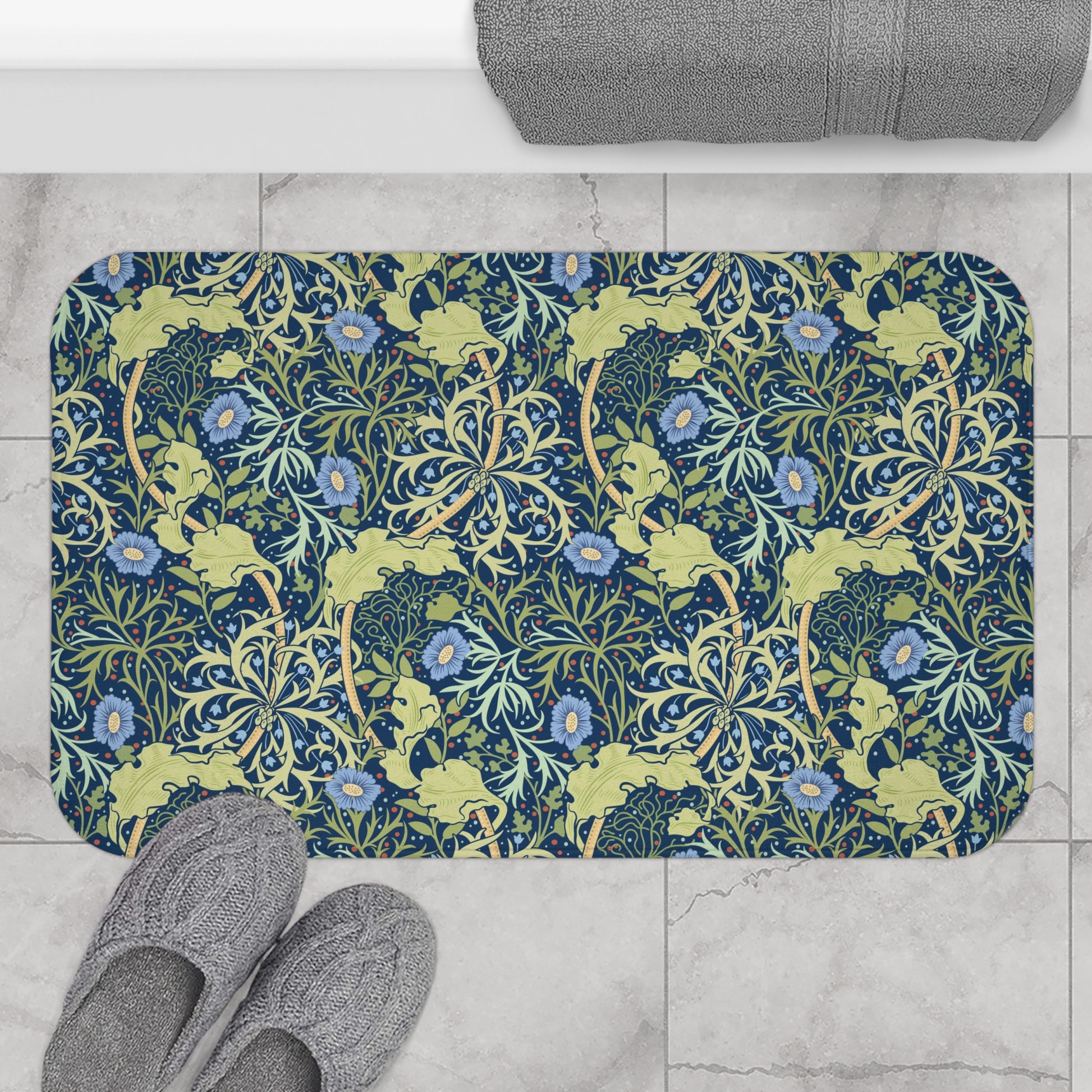 bath-mat-william-morris-seaweed-collection-blue-flower-9