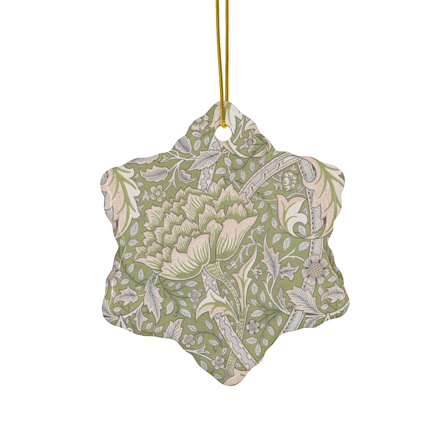 Ceramic Christmas Ornaments inspired by William Morris - Windrush Collection (Brook) - Double Sided Print: 1pc, 3pcs, 5pcs, 10pcs