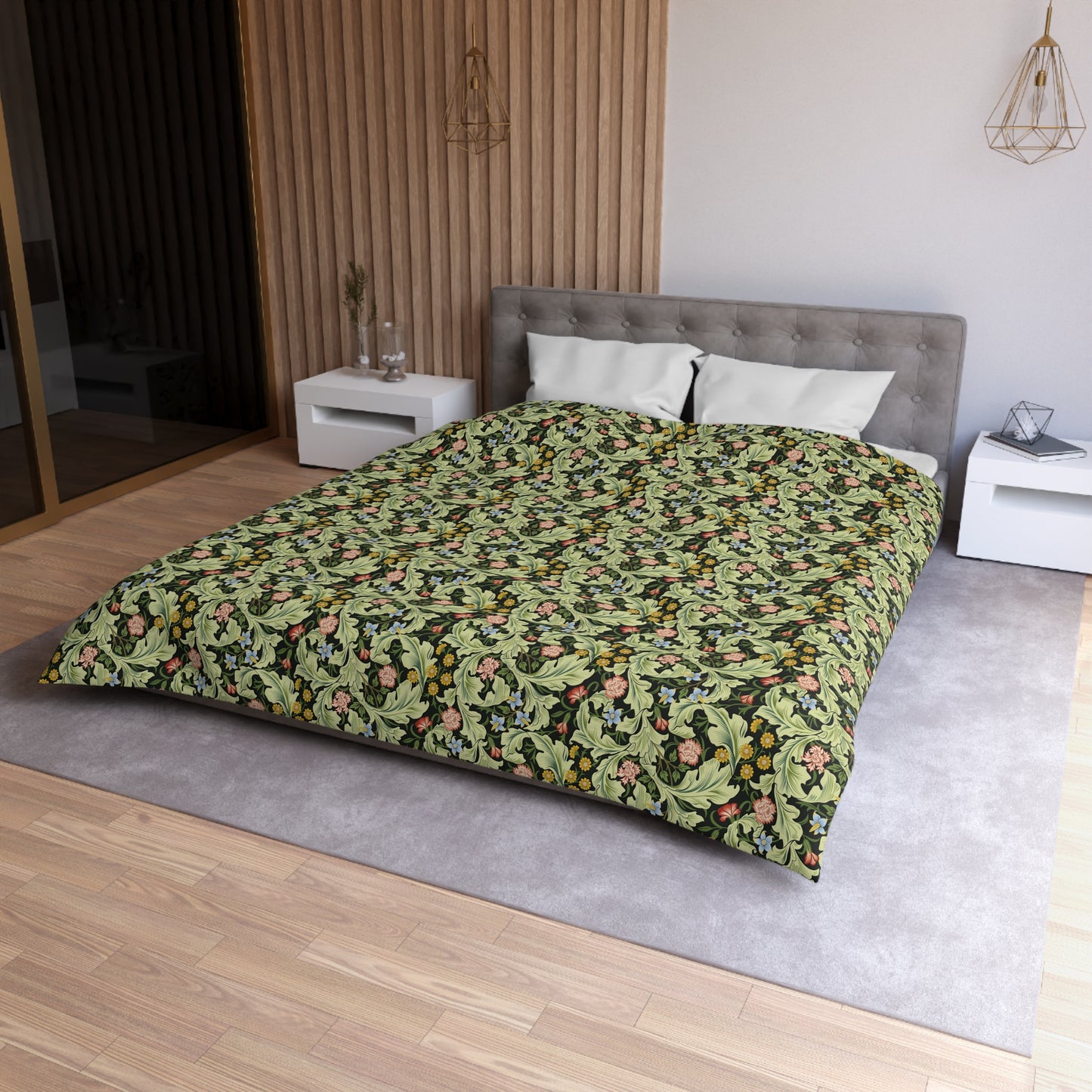 Duvet Cover inspired by William Morris - Leicester Collection (Green)