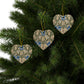 Ceramic Christmas Ornaments inspired by William Morris - Blue Iris Collection - Double Sided Print: 1pc, 3pcs, 5pcs, 10pcs