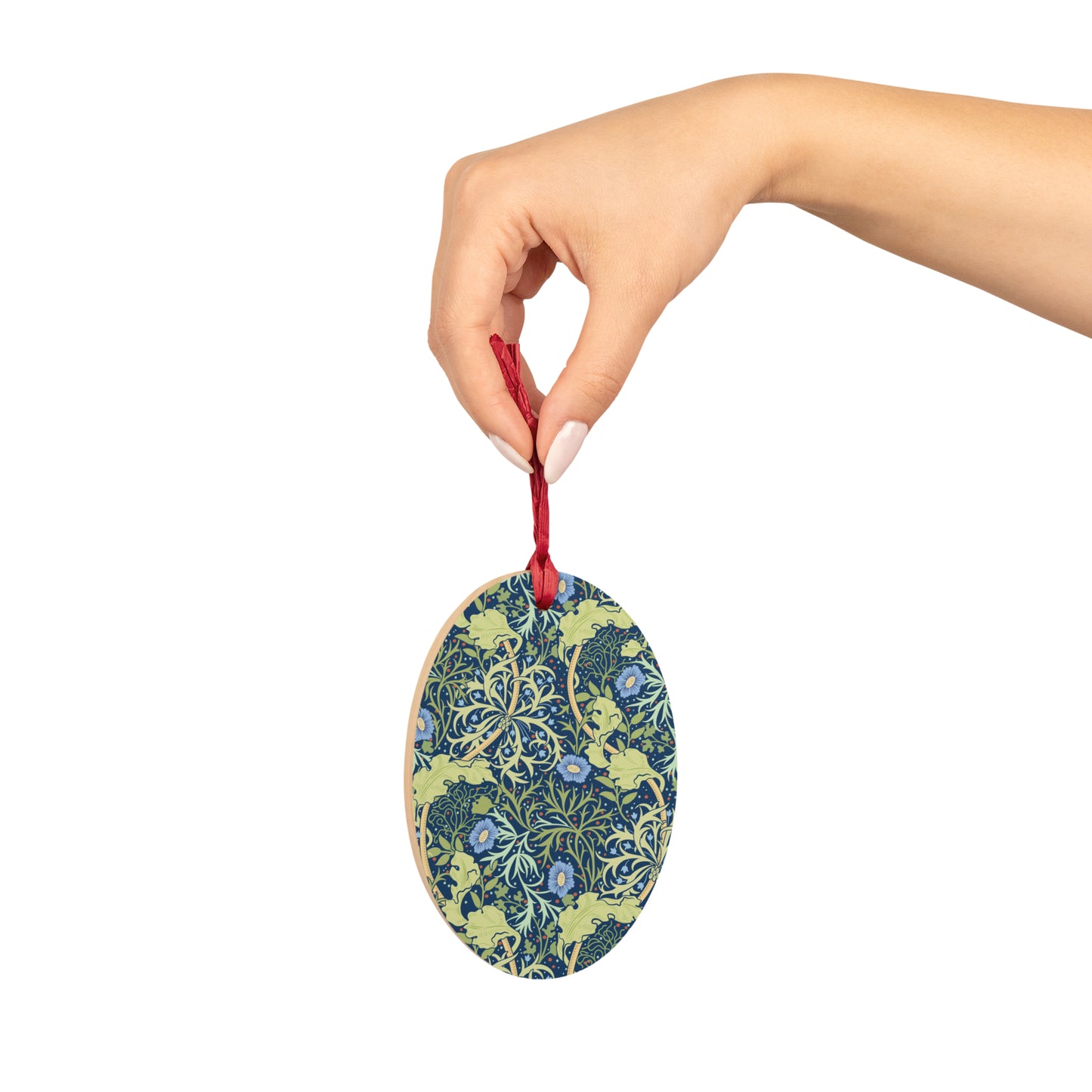 Wooden Christmas Ornaments inspired by William Morris -